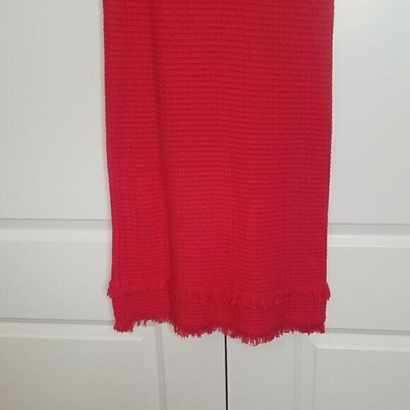 J.crew Sleeveless Red Crochet Knit Fringe Shift Dress - Picture 6 of 9